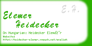 elemer heidecker business card